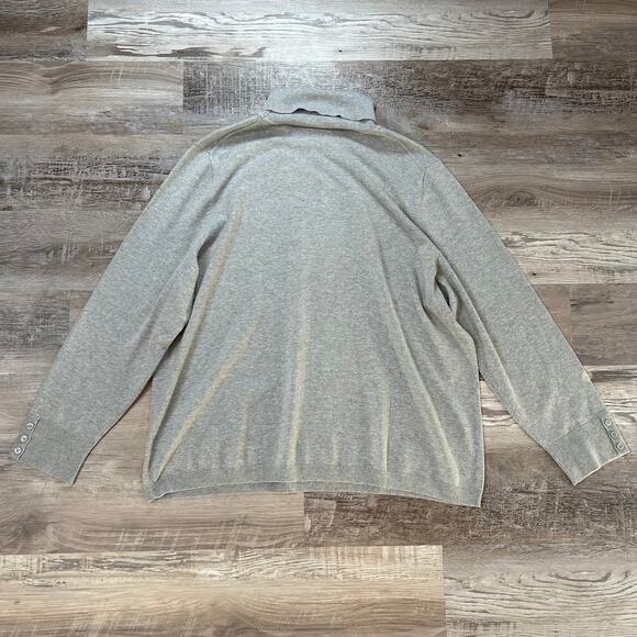 NWT Talbots Plus 3X Gray Turtleneck Sweater Button Cuff Long Sleeve Soft Stretch - Picture 5 of 8